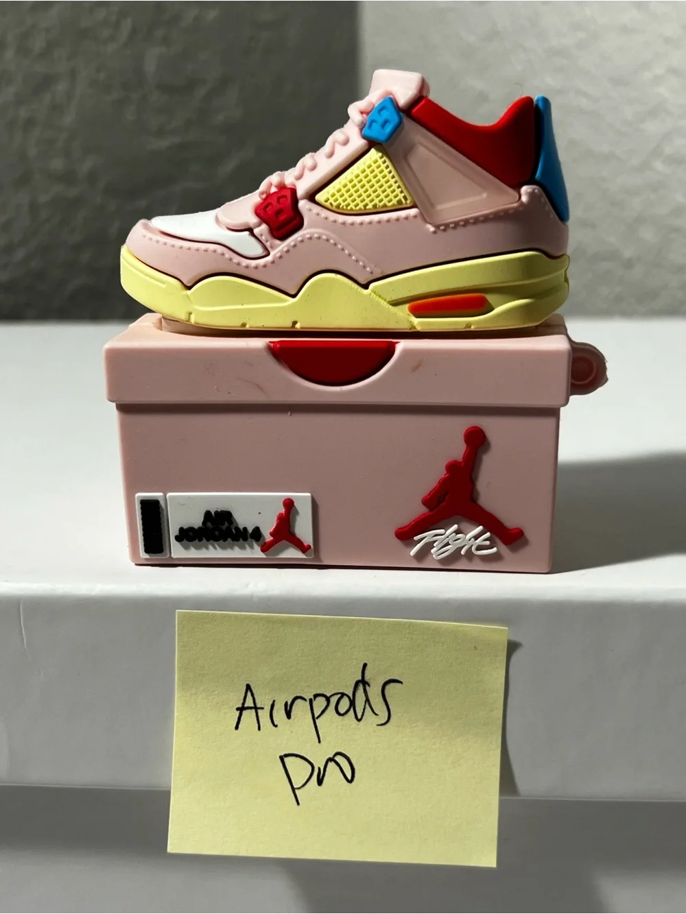 3D Air Jordan 4 Pink Sneaker AirPods Pro charging Case Cover with hook novelty